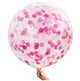 BALLOON 1PK CONFETTI PINK 90CM