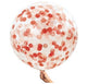 BALLOON 1PK CONFETTI RED 90CM