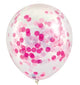 BALLOON 3PK CONFETTI PINK 30CM