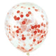 BALLOON 3PK CONFETTI RED 30CM