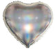 BALLOON FOIL 45CM 1PK HEART IRDSCNT