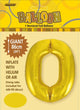 Gold "0" Numeral Foil Balloon 86cm (34")