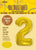 Gold "2" Numeral Foil Balloon 86cm (34")