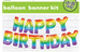 Happy Birthday Rainbow 35.5cm Foil Letter Balloon Kit