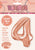 Rose Gold "4" Numeral Foil Balloon 86cm (34")