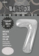 Silver "7" Numeral Foil Balloon 86cm (34")