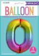 Rainbow "0" Numeral Foil Balloon 86cm (34")