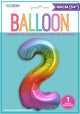 Rainbow "2" Numeral Foil Balloon 86cm (34")