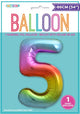 Rainbow "5" Numeral Foil Balloon 86cm (34")