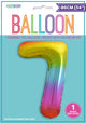 Rainbow "7" Numeral Foil Balloon 86cm (34")